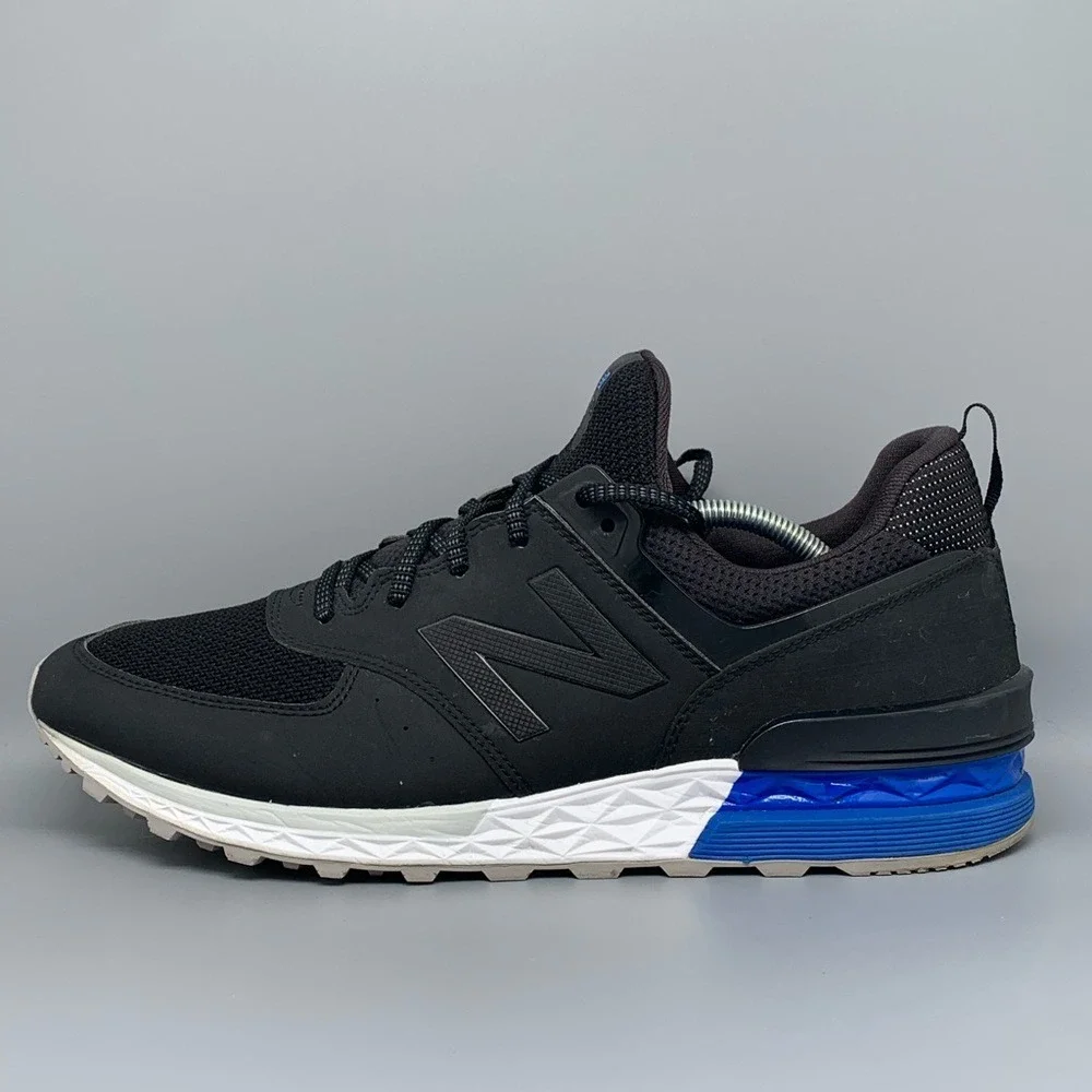 New Balance 574 Black Blue Running Shoes MS574SCS‎ Men's Sz 13